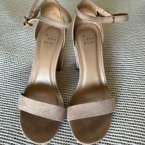A New Day Tan Heels with Block Design